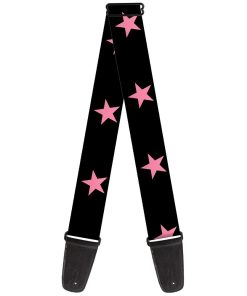 Correa de guitarra Buckle-Down Estrella Negra Rosa 2