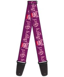 Correa de guitarra Buckle-Down Angry Girl Morado Rosa 2