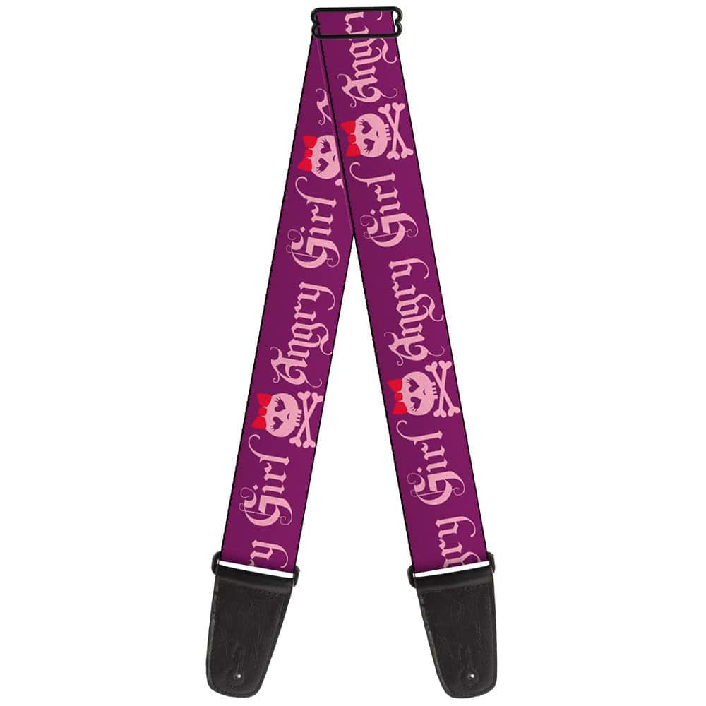 Correa de guitarra Buckle-Down Angry Girl Morado Rosa 2