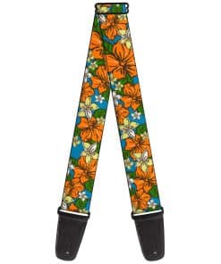 Correa de guitarra Buckle-Down Hibiscus Collage Azul