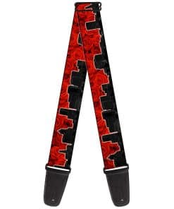 Correa de guitarra Buckle-Down Portland Vivid Skyline Red