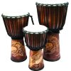 Nuevo Djembe Standard linecarv, 20" alto, 10" cabeza, NK190