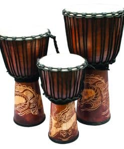 Nuevo Djembe Standard linecarv, 20" alto, 10" cabeza, NK190