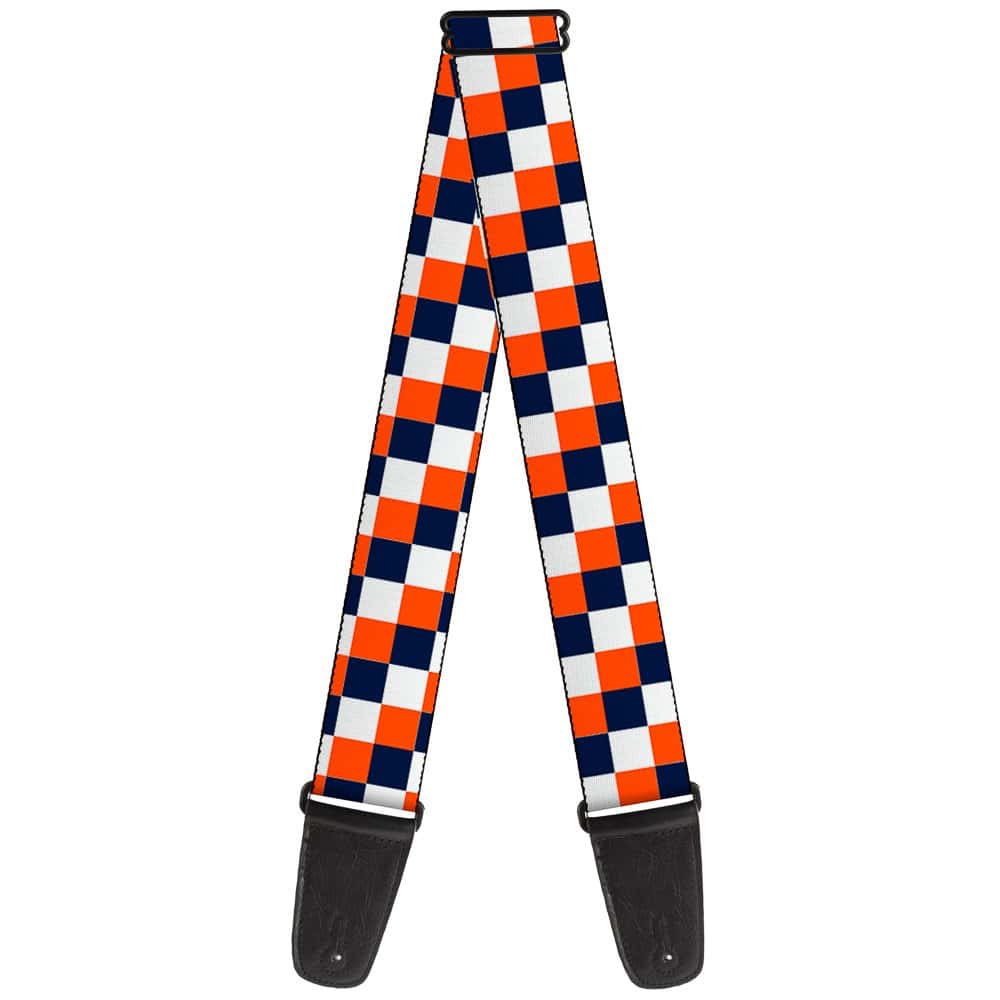 Correa de Guitarra Buckle-Down Checker Navy Orange White de