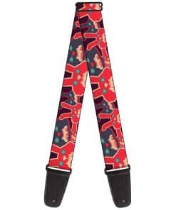 Correa para Guitarra Conejos Enojados Morado Rojo Azul 2