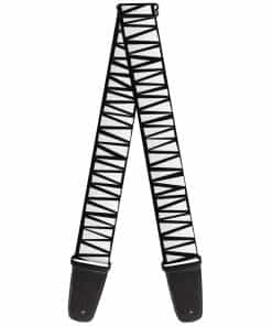 Correa de guitarra Zig Zag Doodle Negro Blanco 2 Pulgadas