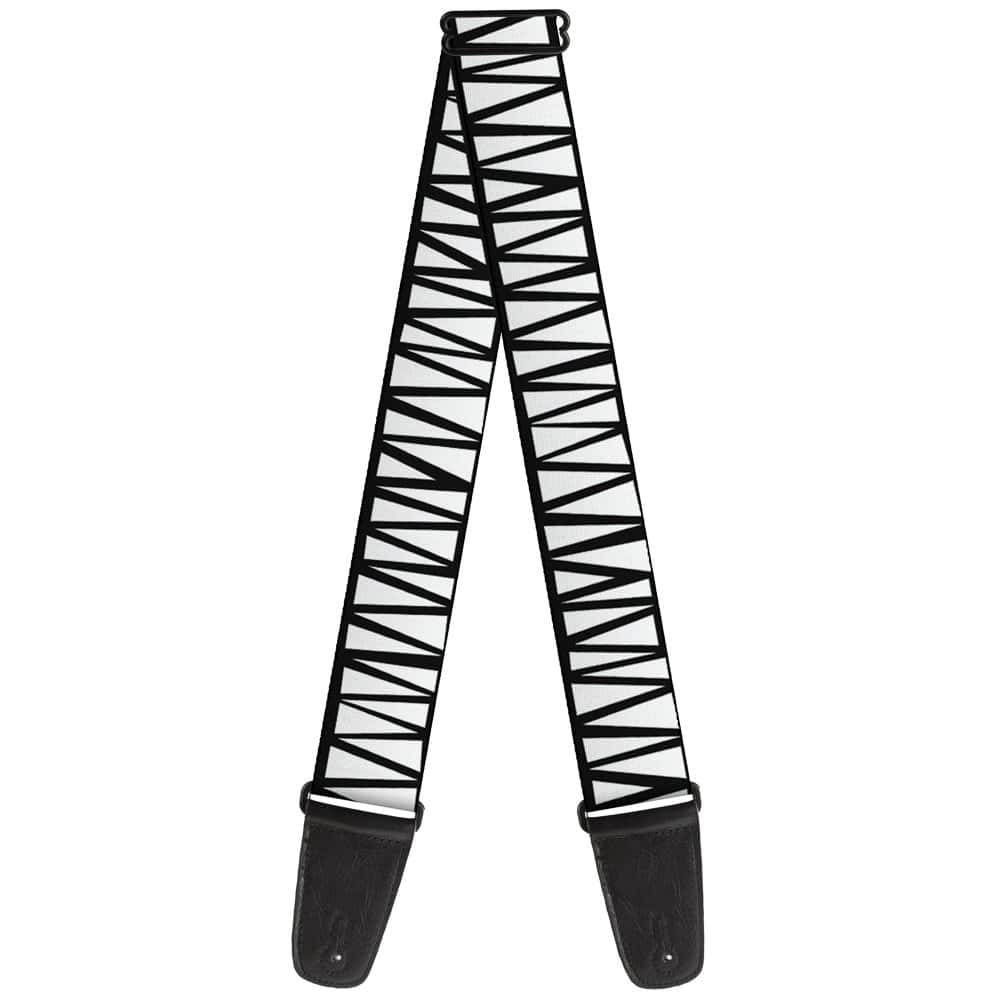 Correa de guitarra Zig Zag Doodle Negro Blanco 2 Pulgadas