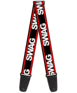 Correa para guitarra Buckle-Down Swagg a rayas negras,