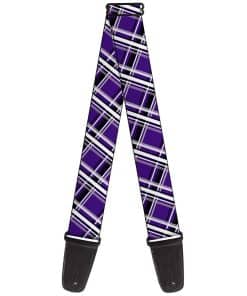 Correa para guitarra Buckle-Down Houndstooth Gris Morado