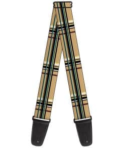 Correa para guitarra a cuadros marrón de 2 pulgadas de ancho