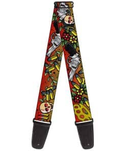 Correa de guitarra Buckle-Down Born To Raise Hell Roja de 2