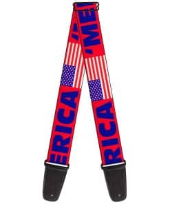 Correa de guitarra Buckle-Down Merica US Flag Rojo Azul