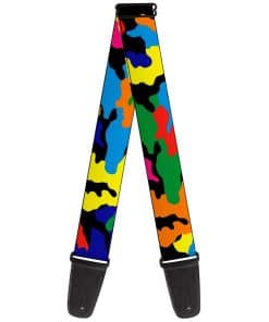 Correa de guitarra Buckle-Down Camuflaje Multi Neon de 2