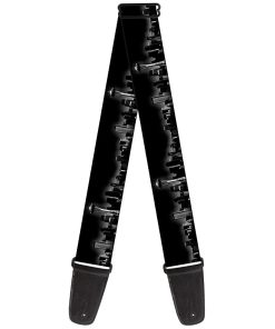 Correa de Guitarra Seattle Vivid Skyline Negra y Blanca de