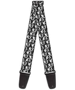 Correa para guitarra Buckle-Down Calavera Negro Blanco 2