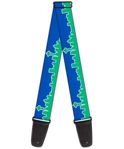 Correa de guitarra Buckle-Down Seattle Skyline Blue Green