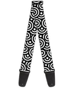 Correa de guitarra Bullseye Stacked Negra Blanca 2 Pulgadas