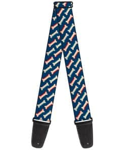 Correa para guitarra Buckle-Down Huesos Azul Tan Rojo 2