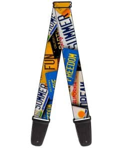 Correa de guitarra Buckle-Down Cali License Plates Apiladas