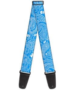 Correa de guitarra Buckle-Down Bandana Calaveras Azul Bebé
