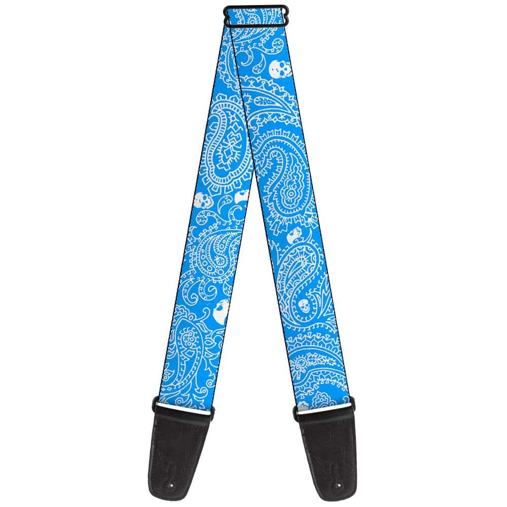 Correa de guitarra Buckle-Down Bandana Calaveras Azul Bebé
