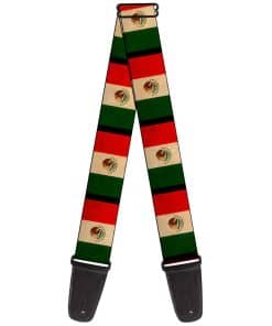 Correa de guitarra Buckle-Down Bandera de México Desgastada