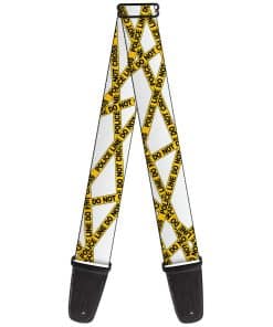 Correa de guitarra Buckle-Down Línea de Policía Blanco