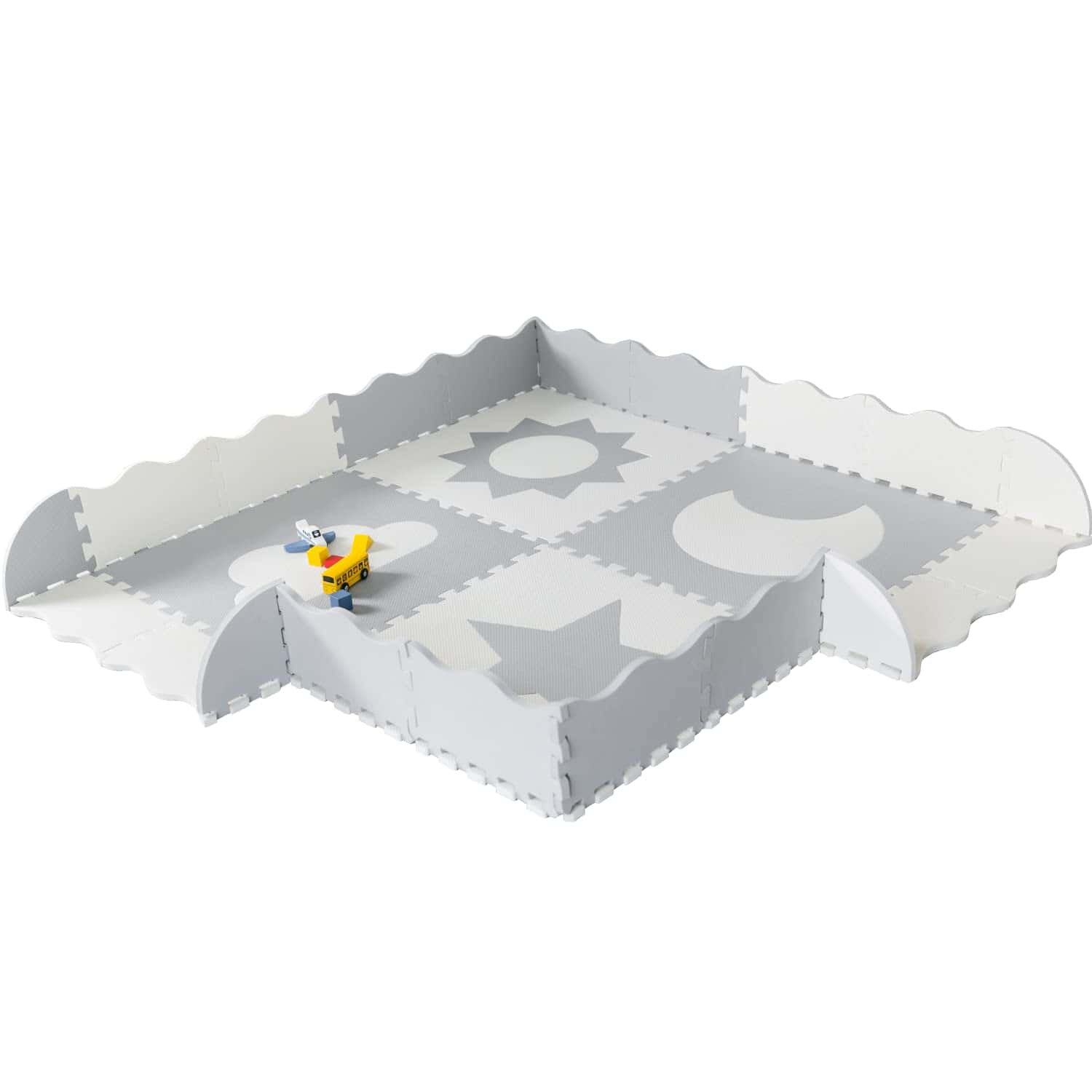 Tapete de Juego para Bebés - 61"x61" Extra Grande, Gris y