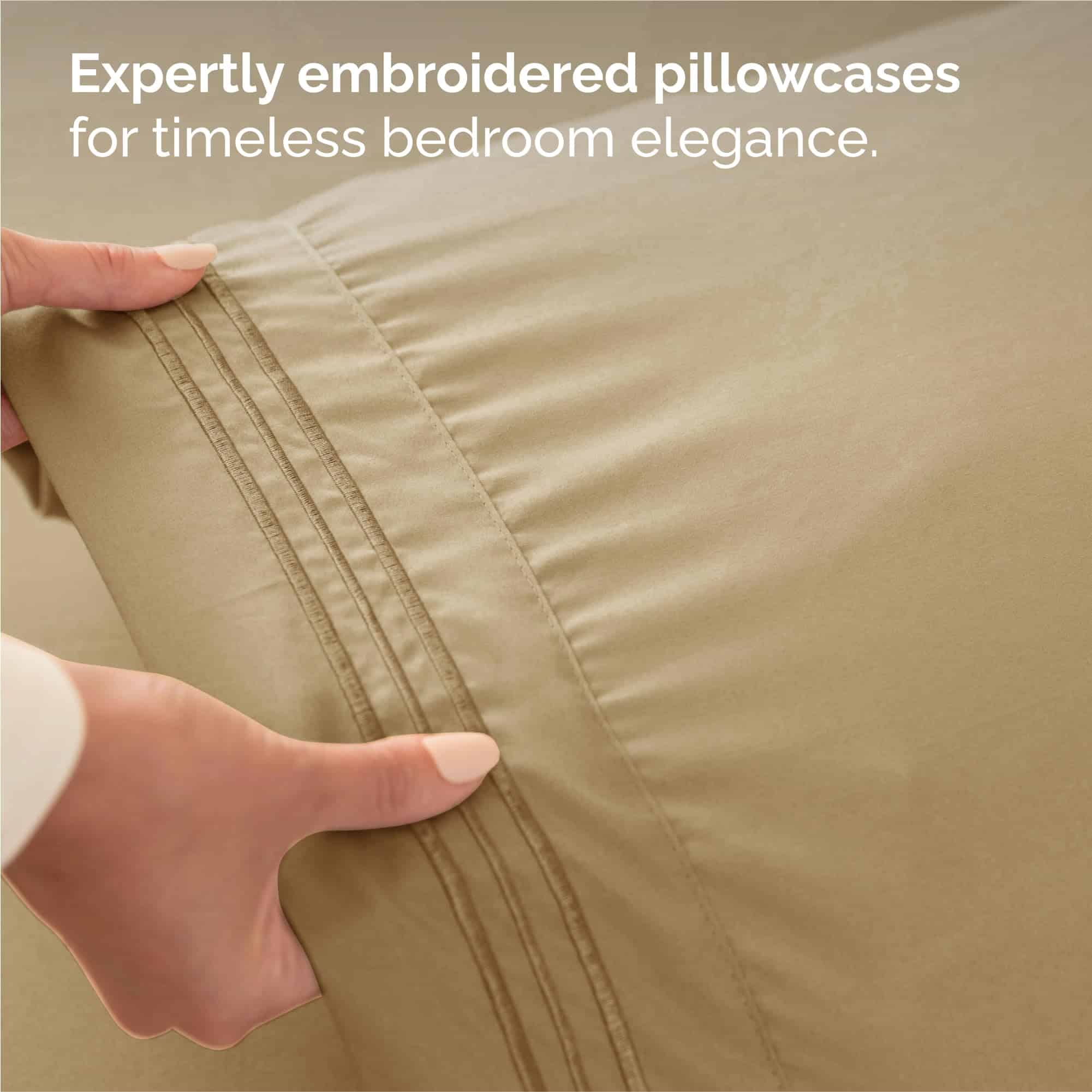 Juego de sábanas King Size de 4 piezas - Suaves, -Beige - Imagen 7