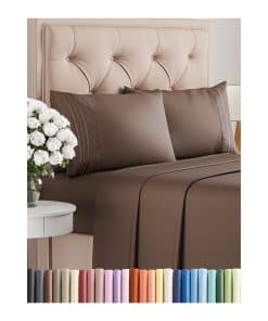 Juego de sábanas de 4 piezas tamaño Cal -Marrón