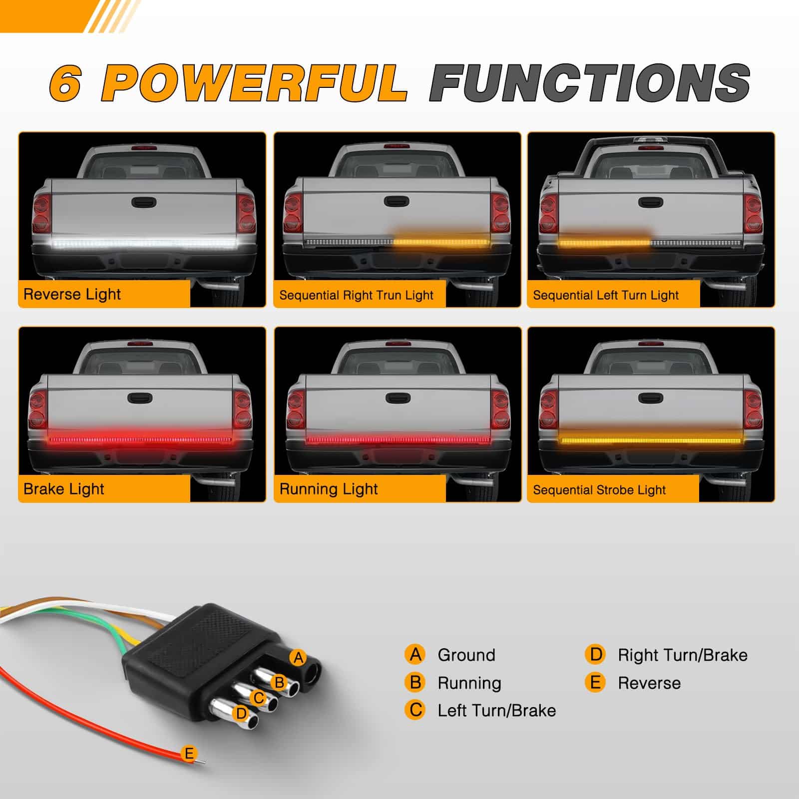 Barra de luz para portón trasero de camión GOOACC 60" - Imagen 4