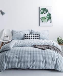 SUSYBAO Funda de Edredón a Cuadros Rey 100% Algodón Lavado