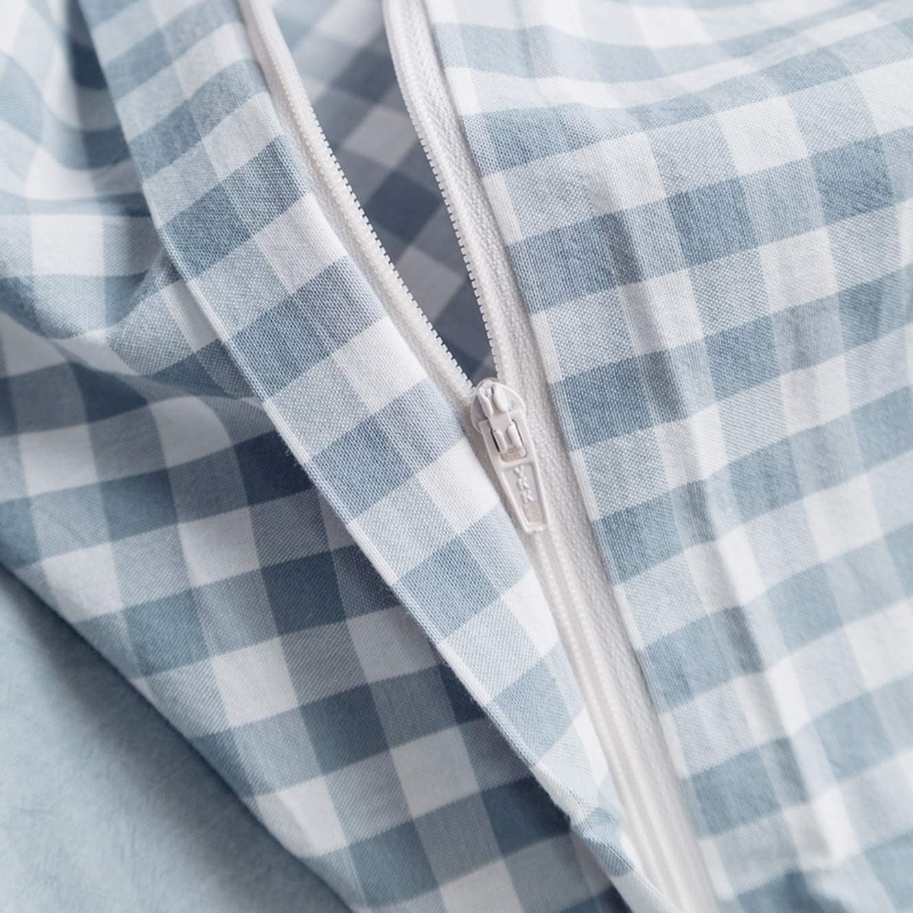 SUSYBAO Funda de Edredón a Cuadros Rey 100% Algodón Lavado - Imagen 4