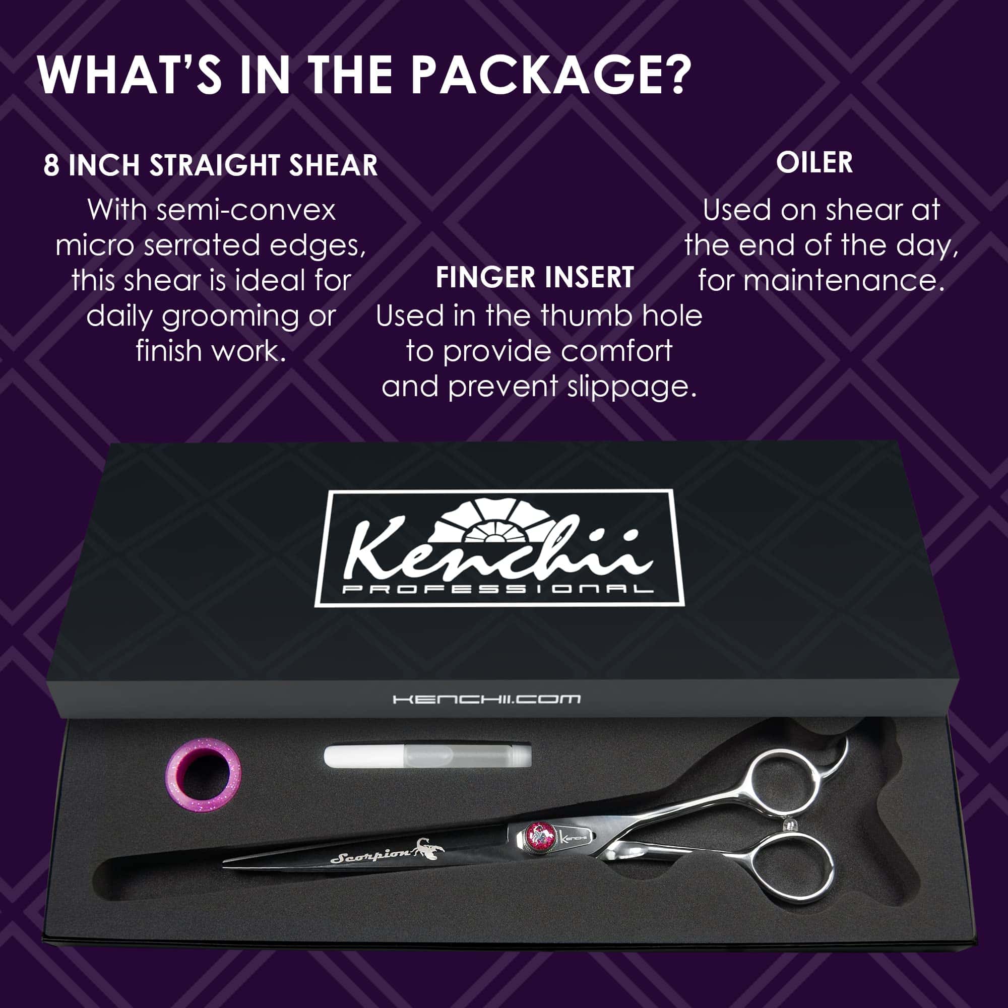 Tijeras de Aseo Rectas de 8 Pulgadas Kenchii Scorpion para - Imagen 3