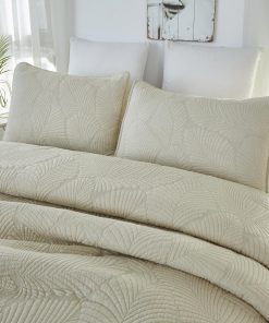 Juego de edredón tamaño King Brandream de algodón beige con