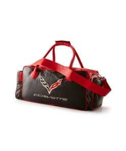 Bolso de Viaje de Cuero Corvette C7 con Logo de Banderas