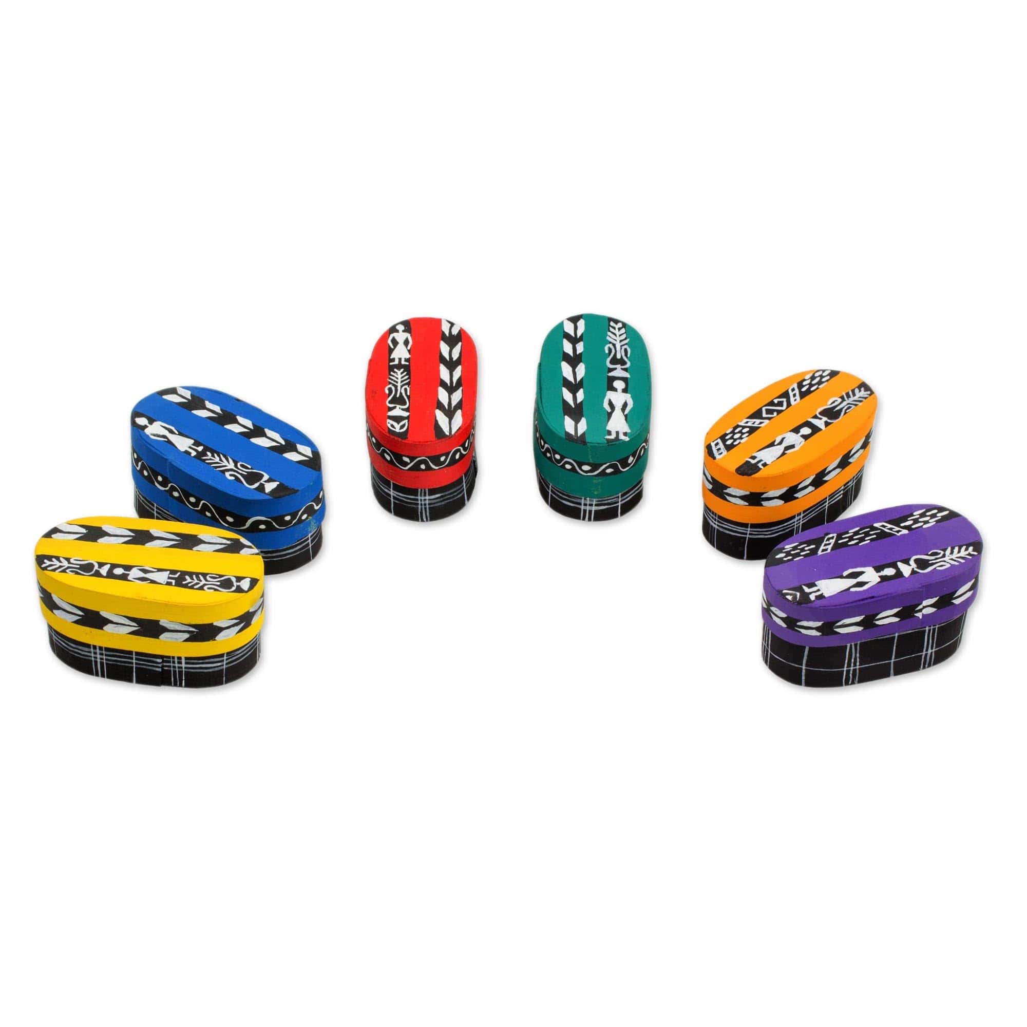 NOVICA Caja Artesanal de Muñecos Quitapenas Seis Cajas de - Imagen 3