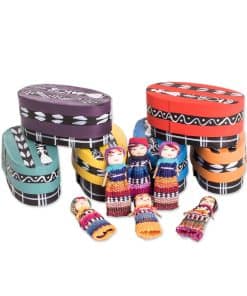 NOVICA Caja Artesanal de Muñecos Quitapenas Seis Cajas de