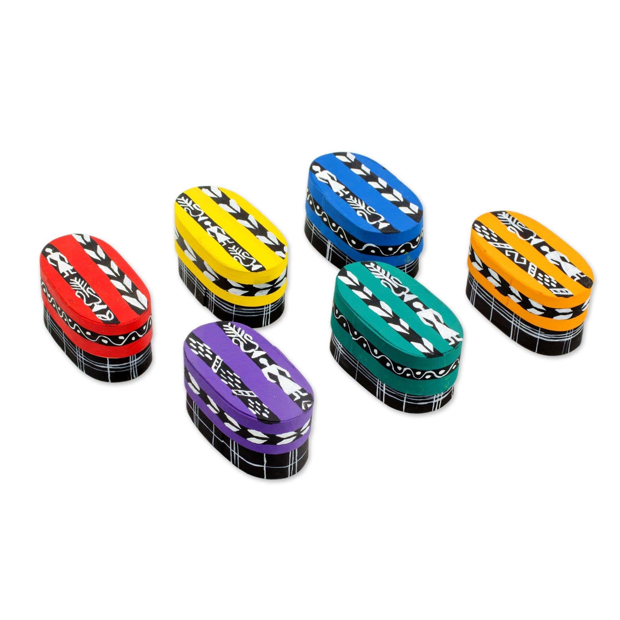 NOVICA Caja Artesanal de Muñecos Quitapenas Seis Cajas de - Imagen 5