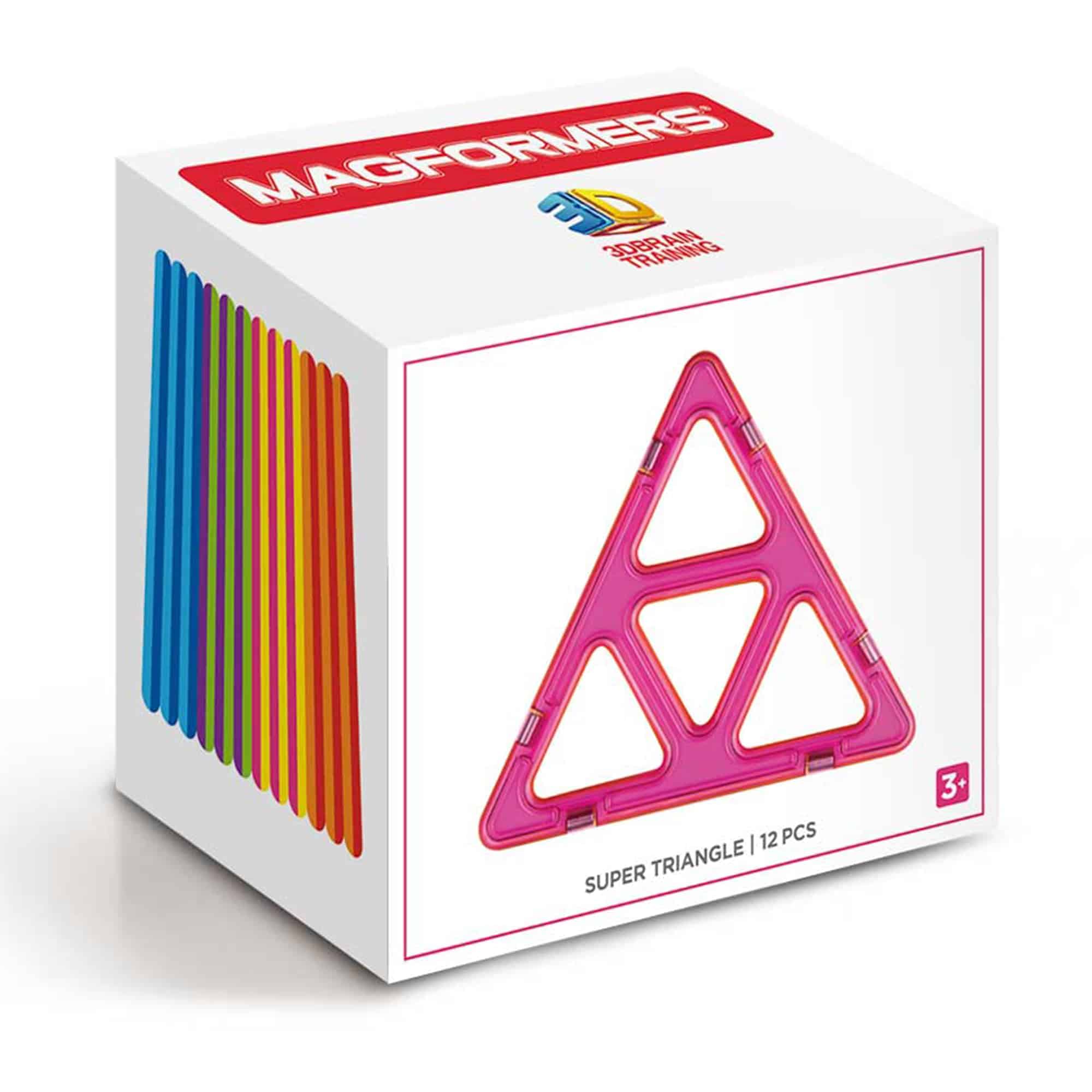 MAGFORMERS Super Triangle 12 Piezas Colores del Arcoiris,