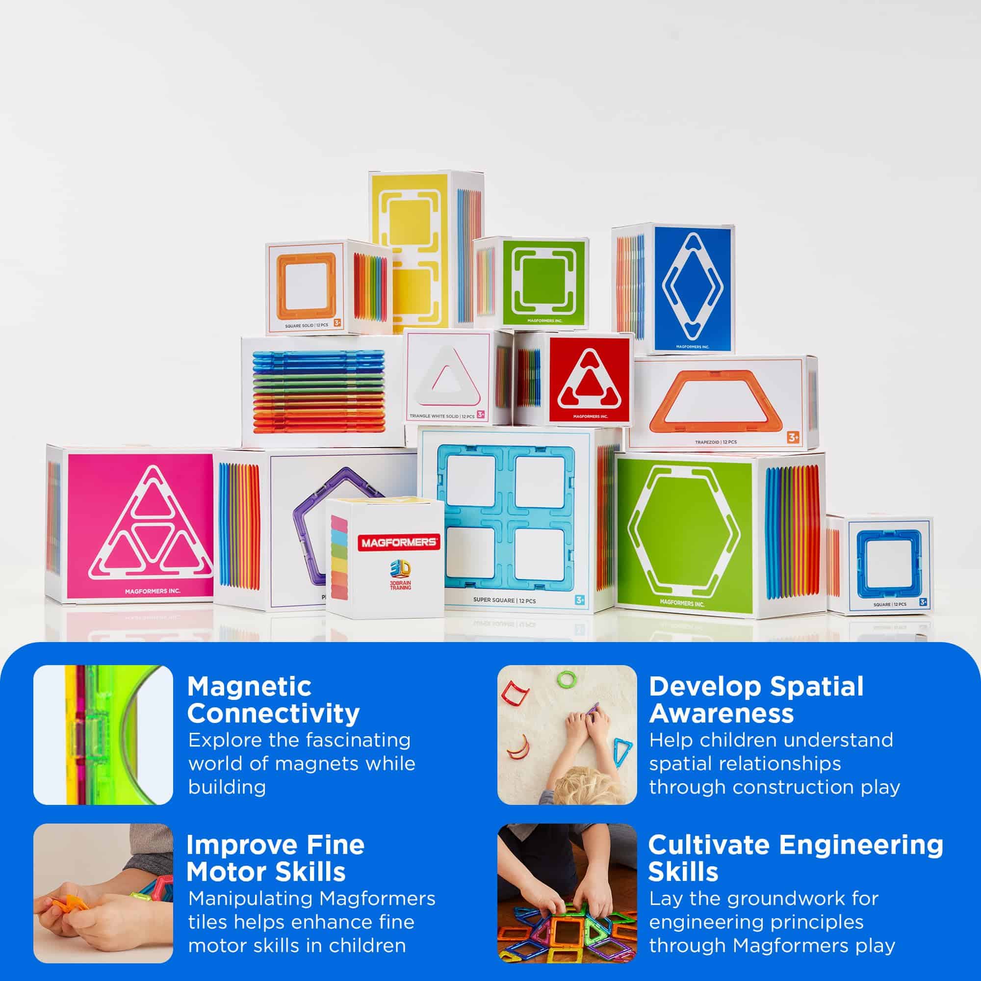 MAGFORMERS Super Triangle 12 Piezas Colores del Arcoiris, - Imagen 4