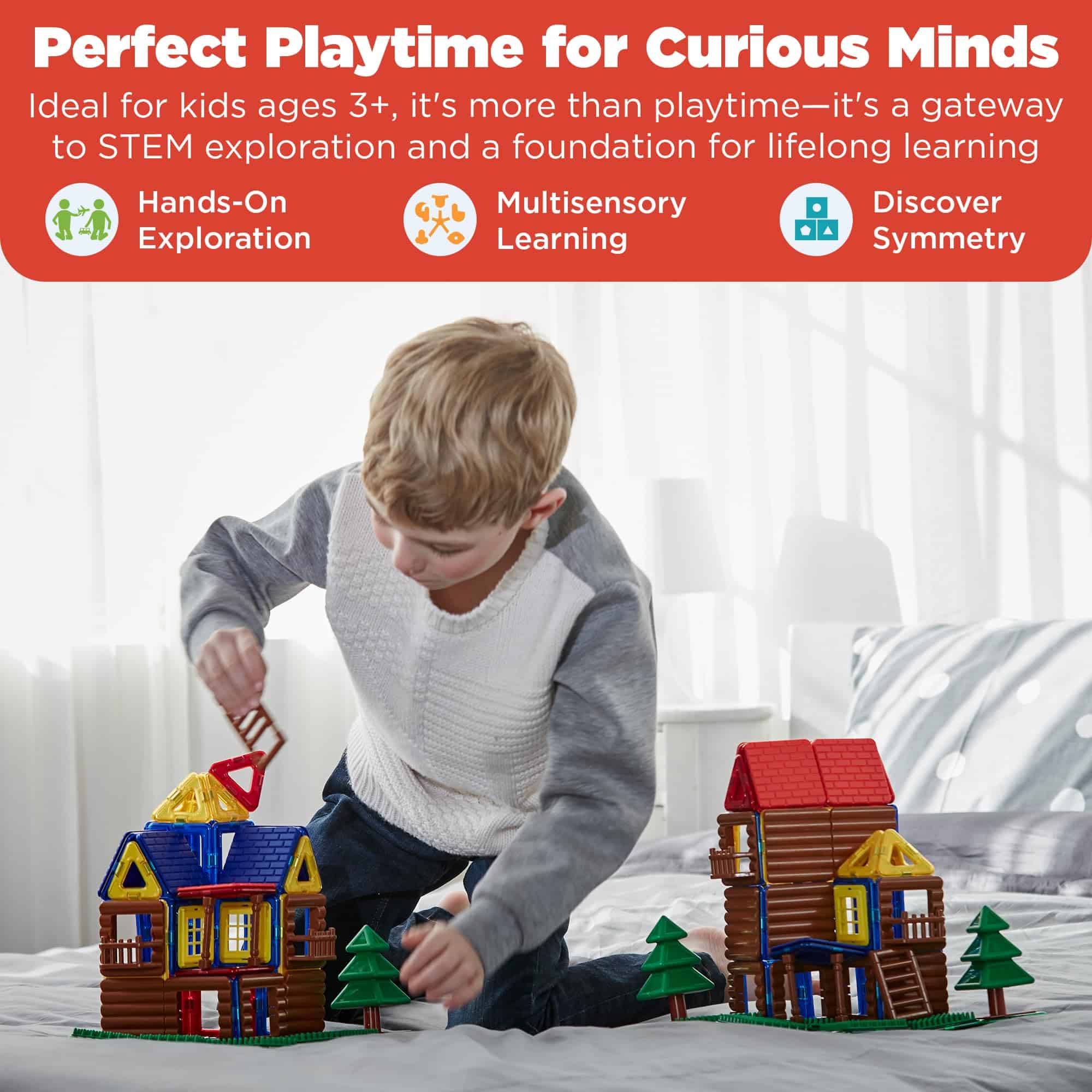 Magformers Log House 87PC Set | Juego de Bloques de - Imagen 5