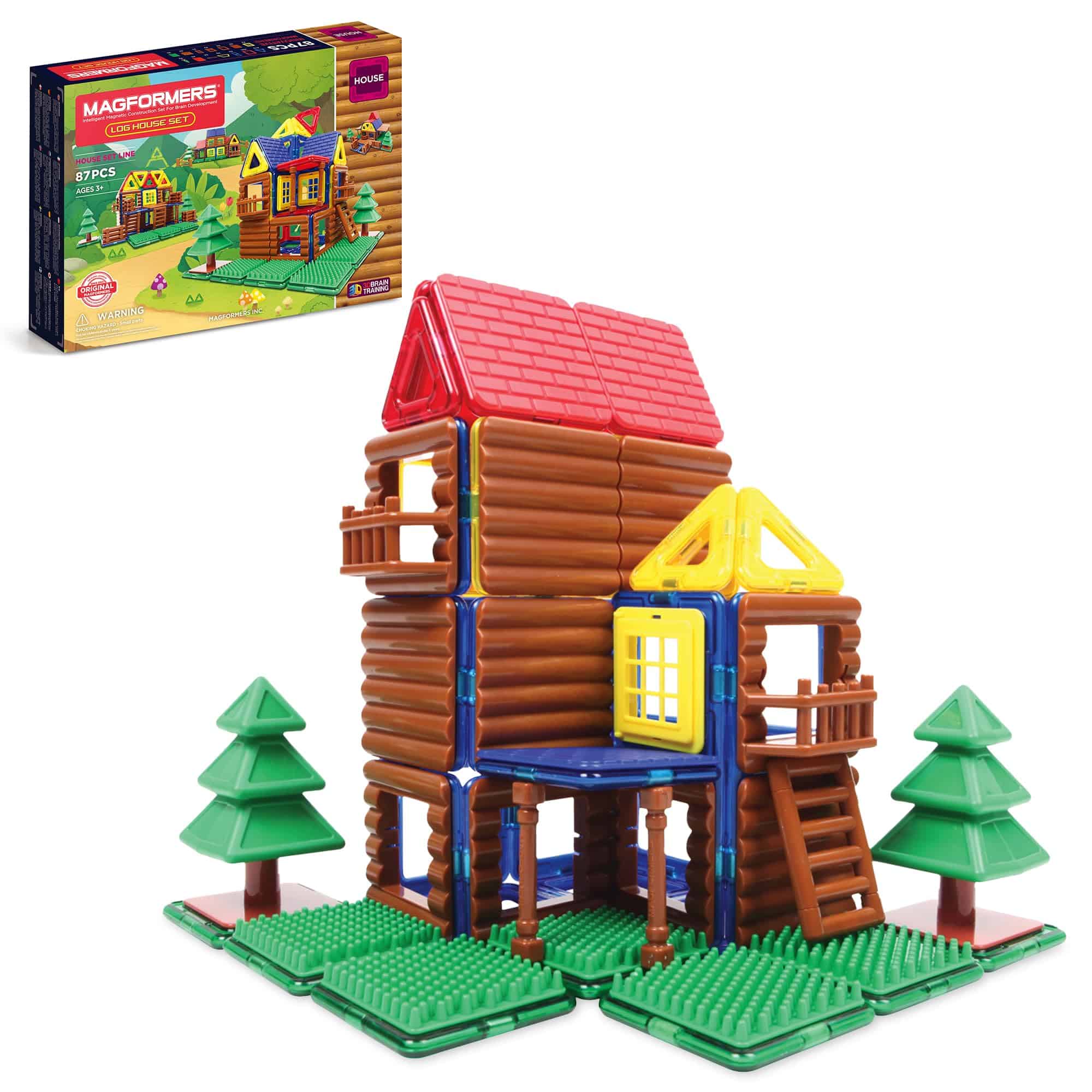 Magformers Log House 87PC Set | Juego de Bloques de