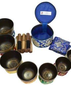 NHZ Set de 7 Cuencos Tibetanos de Sanación de Chakras para