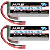 HRB 2pcs 4S 2600mAh Batería Lipo 60C 14.8V Batería