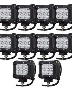 AUXTINGS 10 Piezas 4 pulgadas 18W Foco Barra de luces LED