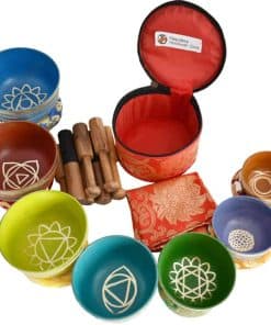 Juego de 7 cuencos tibetanos de sanación para meditación -