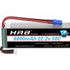 Batería Lipo HRB 6S 6000mAh con Conector EC5 50C-100C 22.2V