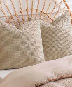 PHF Fundas de Almohada Europeas de Tela de Gofre 100%