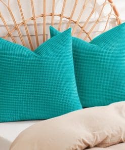 PHF Fundas de Almohada de Estilo Europeo de Tela de Gofre